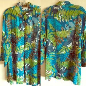 Jungle Colored Blouse 100 % silk